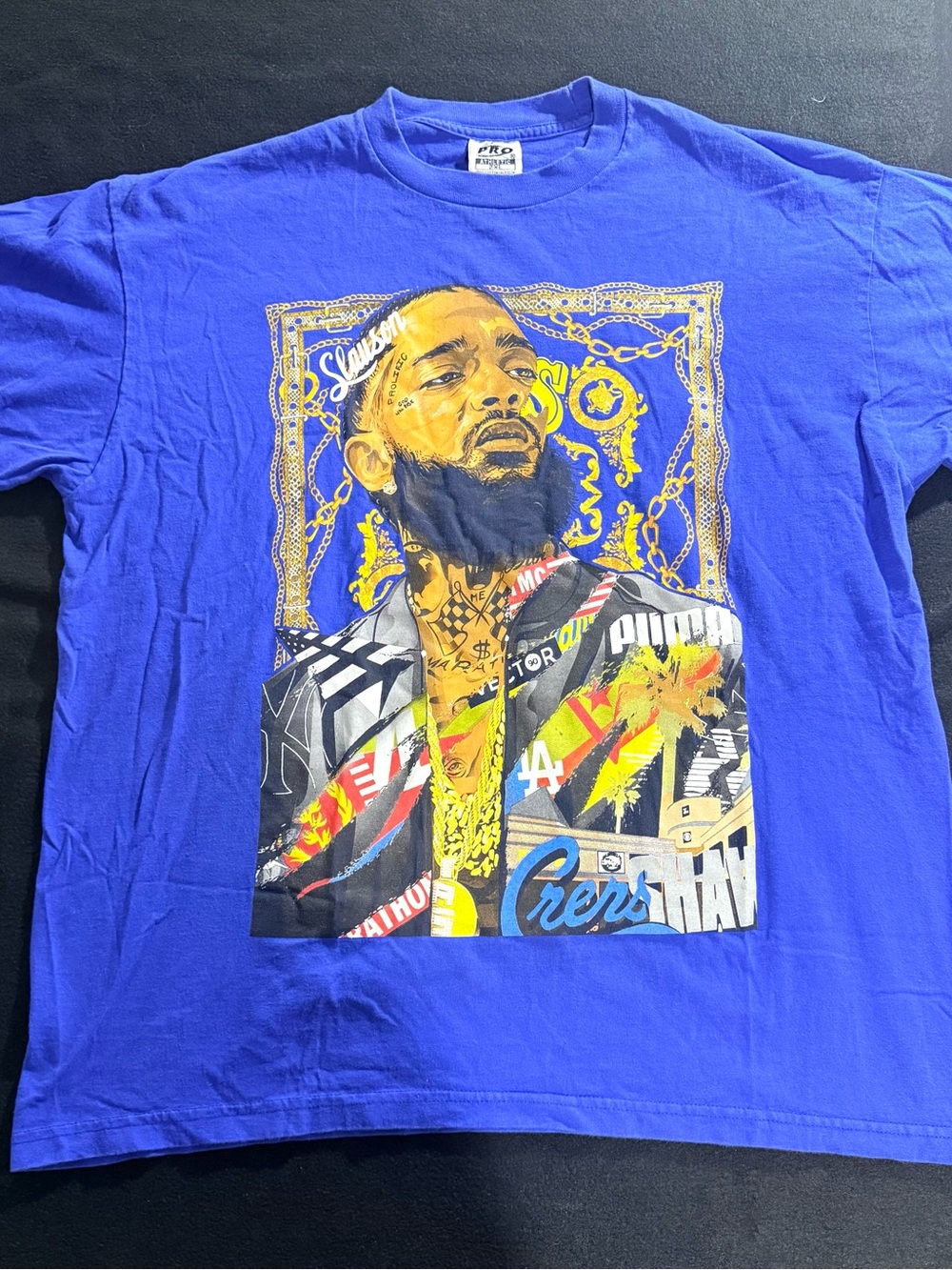 Nipsey Hussle Men's Pro 5 Blue Graphic T-shirt 2XL